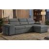 BUDWING John Divano Letto Angolare 4 Posti - Chaise Longue Reversibile, Poggiatesta Regolabili e 2 Pouf - Rivestito in Poliestere - Stile Moderno - 263x161x96 cm - Grigio Scuro
