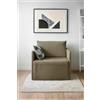 Ponti Divani - Poltrona letto COMPACT salva spazio - poltrona letto artigianale, made in italy con materasso in poliuretano espanso italiano - 200x80 - Poltrona letto singolo comodo - Tessuto (beige)