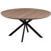Brigros - Tavolo Rotondo da Pranzo in Legno o Effetto Marmo da 120 cm o 140 cm, Moderno per Cucina o Sala da Pranzo con Gambe in Metallo Nero Opaco (Rovere, 140 cm)