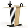 IDMarket - Consolle VICKY con piano in legno e gamba trasversale nera