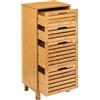 Miroytengo Cassettiera ausiliaria 4 cassetti Sicela marrone 40 x 98 x 30 cm in bambù, design moderno e funzionale, archiviazione ottimale, per qualsiasi stanza