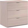 Arreditaly Cassettiera 3 Cassetti Comodino Senza Piedi Comò Mobile Camera da Letto Salvaspazio Finitura Antigraffio Design Minimal Moderno Arredo Casa Studio Lavanderia Corridoio 77 x 38 x 80 Cm (Rovere)