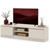 Homlando Mobile TV Maja 150 x 40 x 38,5 cm, moderno mobile TV senza maniglie, 2 ante e 2 scomparti aperti, mobile TV per soggiorno (cashmere)