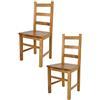 t m c s Tommychairs - Set 2 sedie modello Rustica per cucina bar e sala da pranzo, robusta struttura in legno di faggio color rovere e seduta in legno