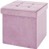 IlGruppone Pouf Contenitore In Velluto Quadrato Moderno Panca Cassapanca Soggiorno Panchina Per Ingresso Scarpiera Sgabello Panca Moderna - RosaAntico