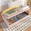 Trdlpyn Divano Letto 90x200cm con illuminazione a LED e Contenitore Idraulico, Letto Singolo con Testiera e Rete a doghe, Velluto, (Senza materasso), Rosa