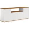 Vente-unique - Credenza con 4 ante e 1 ripiano le chiaro e Bianco - LOTULA