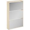 vidaXL Scarpiera con 3 Ripiani e Specchio Colore Rovere 63x17x102,5 cm