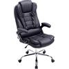 CLP Sedia Ufficio Thor in Similpelle I Poltrona Studio Portata Max 150 kg I Sedia Pc Ergonomica Imbottita E Regolabile, Colore:Nero