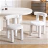 chairus Set di 2 Sedie da Pranzo in Pelliccia Sintetica Sedia Cucina Senza Braccioli Sedia Moderna Design per Cucina/Soggiorno/Sala da Pranzo, Bianco