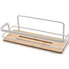 Inbagno Mensola Doccia portaoggetti, in Acciaio, 1 ripiano in bambù L 26 x p 10 x H 9 cm, Include Kit Fissaggio, Linea Haiti