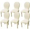Generic Coprisedie con Schienale Tondo, Set 2/4/6 Pezzi Non Universali - Fodere Elastiche Altezza 50/60 Cm per Sedie da Cucina Senza Braccioli(Beige,6pcs L)