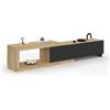 IDMarket - RAPHAEL Mobile TV estensibile a 2 ante in legno e nero 140-200 cm
