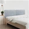 DHOME Testiera Imbottita Liscia Arrotondata in Tessuto Aqualine per Parete Acustica Testate Letto Fonoassorbenti Camera da Letto (Grigio Perla, 180cm Dual)