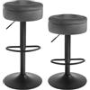WOLTU Set di 2 Sgabelli da Cucina, Sgabelli da Bar Alti con Spazio Contenitivo, Sedia Regolabili in Altezza e Girevoli a 360°, per Cucina Sala da Pranzo Bar Bancone, Velluto, Metallo, Grigio Scuro