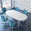 Weber Büro Optima - Tavolo da riunione professionale, ovale, 200 x 100 cm, 4-6 persone