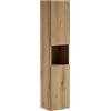 Lomadox Mobile alto da bagno, rovere, 2 ante, 1 scomparto aperto, profondità ridotta (30 cm)