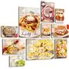 Giallobus - Set 10 Quadri Multi Pannello - Cibo - Cucina Bolognese 1 - Legno MDF - - 2 x 42x29,7cm - 4 x 29,7x21cm - 4 x 21x14,85cm - - Pronti da Appendere - Quadri Moderni per la casa
