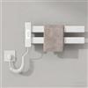 HRSMTY Scaldasalviette Elettrico Bagno 450×180mm Portasciugamani Elettrico Basso Consumo Scaldasalviette Termoarredo Piatto da Parete 50W con 2 Barre Riscaldanti Asciugatrice per Asciugamani Bianco