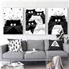 DTKY Quadri su Tela Stampe su Canvas Pittura su Tela Famiglia di Gatti Decorazione da Parete la Decorazione del Soggiorno, Personalizzabili 50x70cmx3pcs(Senza Cornice)