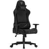 SENSE7 Poltrona da gioco Spellcaster Edizione Senshi, ergonomico, cuscini lombari regolabili, inclinazione regolabile, funzione di oscillazione, sedia da gioco in tessuto, 150kg, sedia PC nera