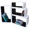 Cube Mensola Da Muro Libreria Scaffale Vari Colori Retrò Cubi Moderno LO01 (Bianco/Nero)