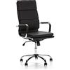 VS Venta-stock Sedia da ufficio Morgan reclinabile Nero, Ecopelle, Sedia executive con poggiatesta imbottito, Altezza regolabile, Design ergonomico