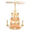 Brubaker Piramide di Natale in Legno - Piramide di Legno Alta 43 cm per Natale - Piramide da Tavolo Rotante con Figure Natalizie in Legno - Dipinta a Mano - Decorazione Natalizia - Marrone