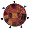 Sophia-Art Cuscino Rotondo per Pavimento Cuscino Patchwork Pouf Pouf Pouf Indiano Vintage Pouf Borsa da Pavimento Cuscino Copertura Home Decor Soggiorno Ottomano Cuscini Bohémien (Alteration Multi, 28 inch)