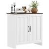 HOMCOM Credenza Cucina Moderna, Mobile 2 Ante con Ripiano Regolabile in Legno per Soggiorno e Ingresso, 80x39.7x80cm, Bianco