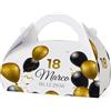 FERDINANDO FAMA' FAMÀ - Scatoline Portaconfetti Compleanno Borsetta Palloncini - Bomboniera Personalizzabile in Cartoncino Pregiato - 24 Scatoline