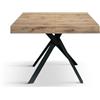 PAZZO DESIGN Tavolo Allungabile Leonardo, Gambe Incrociate Nere, Made In Italy, Rovere Rustico, Cucina, Sala Da Pranzo, Estensibile, 95x90x76 cm - id_2129