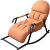 OVLRIJP Sedia a Dondolo da Interno, Sedia Dondolo con Comoda Seduta Imbottita, Poltrona a Dondolo, Regolabile per Balcone, Soggiorno, Camera da Letto (Arancione) (Arancione)