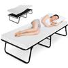 MAMIZO Letto Pieghevole Singolo 80x190 cm, Brandina Pieghevole con Materasso Memory Foam 7 cm, Letto Richiudibile per Ospiti, Letto Brandina Portatile,Ufficio,Casa di Riposo,Ospedale,30 pcs Molla