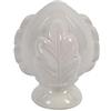 Generico 6X Pumo Bianco Pugliese Chiuso in Ceramica con Scatola h. 6 cm con Foglie Decorative pomo Salentino Puglia bomboniera Matrimonio Comunione segnaposto 6 cm