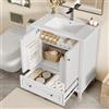 Idemon 76 x 46 x 87 cm Armadietto da pavimento con lavabo, lavabo, gambe in legno massiccio, verniciatura completa, impermeabile e impermeabile, ampio spazio di archiviazione, lavabo in ceramica integrato