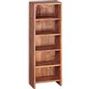 WOHNLING Porta CD Mumbai 30x17x90 cm Sheesham Massello, 5 Scomparti | scaffale stretto per collezione musicale, libreria naturale in stile country, pezzo unico, scaffale in legno massello