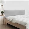 DHOME Testiera in similpelle o tessuto Acualine Liscio DUAL divisa in 2 pezzi Testiera imbottita di fascia alta Tappezzeria moderna (Similpelle Grigio Chiaro, 190cm Dual (Letto 180/190))
