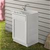 Inbagno Mobile lavatoio in Resina salvaspazio, Misure 45/50/60, Completo di tavoletta e Kit di Scarico, Bianco (45x50)