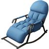 OVLRIJP Sedia a Dondolo da Interno, Sedia Dondolo con Comoda Seduta Imbottita, Poltrona a Dondolo, Regolabile per Balcone, Soggiorno, Camera da Letto (Arancione) (Blu)