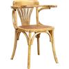 Biscottini Sedia sala da pranzo Thonet 77x42x45 cm | Sedie legno massello | Sedie in legno da cucina | Sedie con braccioli vintage | Poltrona ingresso | Poltroncina soggiono