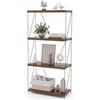 COSTWAY Scaffale Multiuso a 2/3/4/5 Ripiani, Libreria Autoportante con Struttura in Metallo, Stile Industriale, per Camera da Letto, Soggiorno Ufficio Studio (4 Livelli 61x29,5x105 cm)