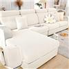 FASCINATDECO Copriseduta Divano Elasticizzato Fodera per Cuscino del Sedile Lavabile per Soggiorno Divano Componibile, Copricuscino per Divano con Fasce Elastiche (Tessuto Bianco,1 Posto)