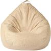 FANSU Copertura per Poltrona Sacco Cotone Lino, Tinta Unita Puff Poltrona Senza Riempimento, Poltrona a Sacco Pigro Poltrona Pouf Poltrona per Adulti, Bambini (XL,Beige)