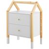 Juskys comodino per bambini Enny con due cassetti - Piccolo, stretto e moderno - Cassettiera in legno - Bianco, naturale
