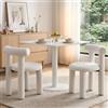 Ya-Home Set di 2 Sedie da Pranzo Sedia da Cucina Moderne Sedie Sala da Pranzo con Gambe in Metallo Sedia da Salotto in Pelliccia per Soggiorno/Ristorante, Bianco