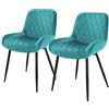 ML DESIGN modern living ML-Design Set 2 Sedie da Pranzo Cucina con Schienale Blu Petrolio Poltroncina da Soggiorno Rivestimento in Velluto Seduta Imbottita Gambe in Metallo Design Moderno ed Elegante Sedia Scrivania Studio