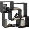 KUBUTKU Mensola da parete 91 x 98 x 18 cm, design Mordern per soggiorno, camera da letto, ufficio e cucina (nero)