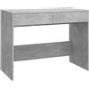 vidaXL Scrivania Grigio Cemento 101x50x76,5 cm in Truciolato