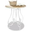 Loberon Pordic Tavolino di complemento - Design Romantico - Gambe del Tavolo lavorate in Modo Artistico, Bianco Antico/Marrone